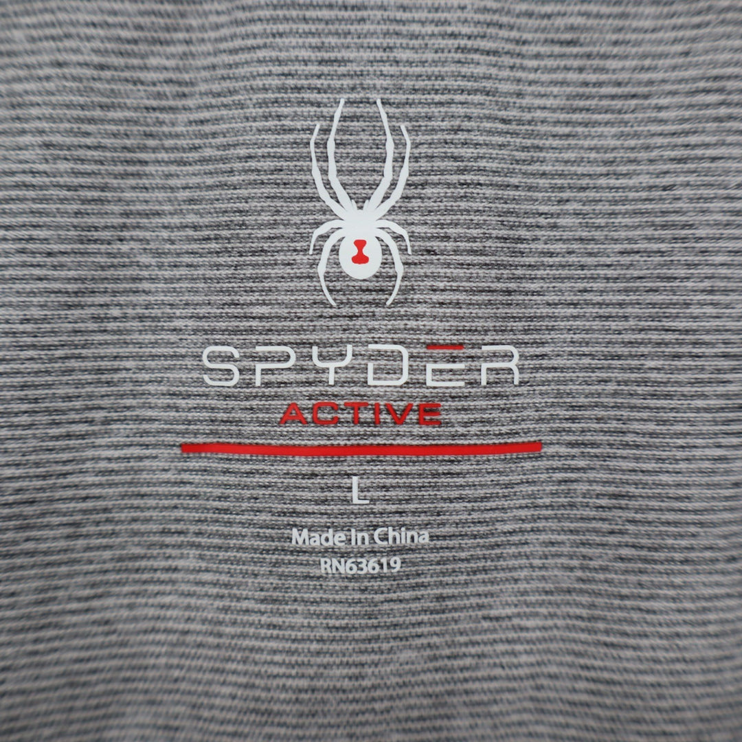 Spyder Active Womens Grey Micro Stripe Long Sleeve Performance Top Large