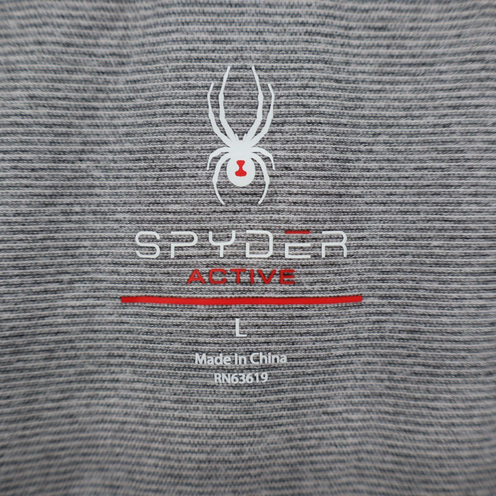 Spyder Active Womens Grey Micro Stripe Long Sleeve Performance Top Large