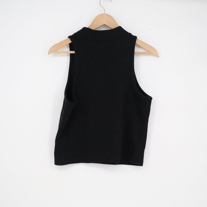 A New Day Black Ribbed Mock Neck Sleeveless Tank Top Large