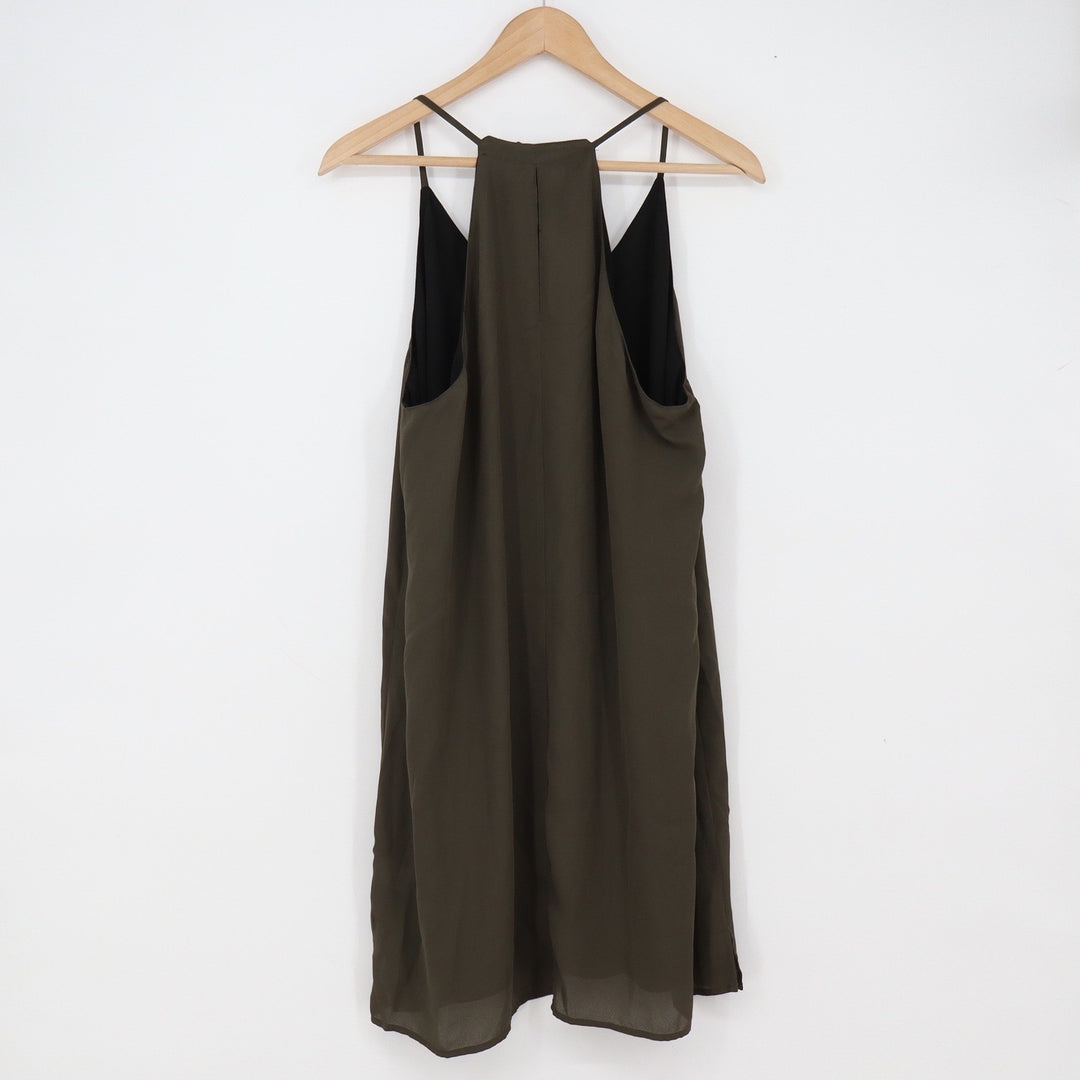 Tempted Dress Women's Large Olive Green Racerback V-Neck Excellent