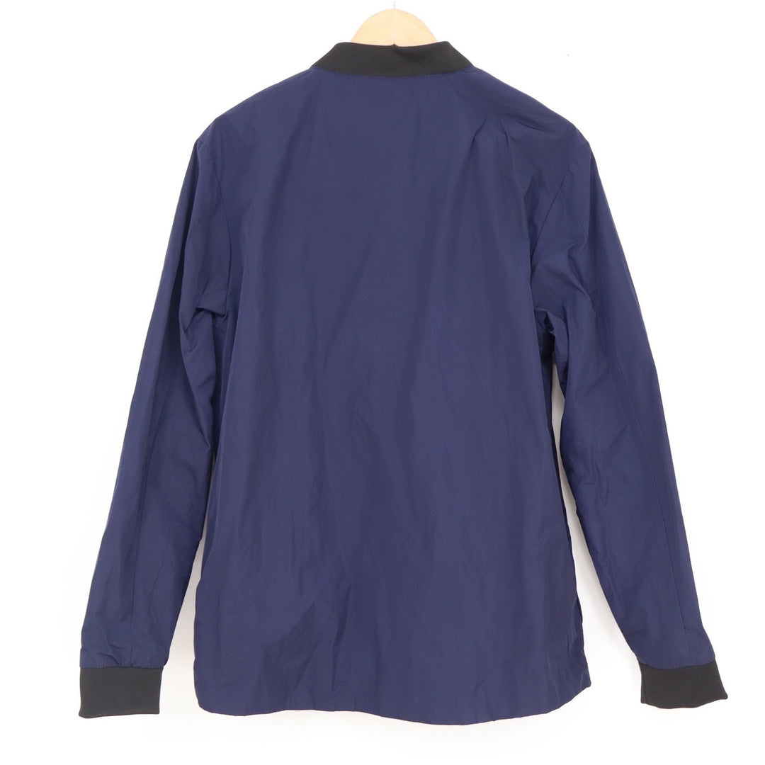HM Mens Navy Blue Lightweight Bomber Jacket Full Zip Ribbed Trim Size M