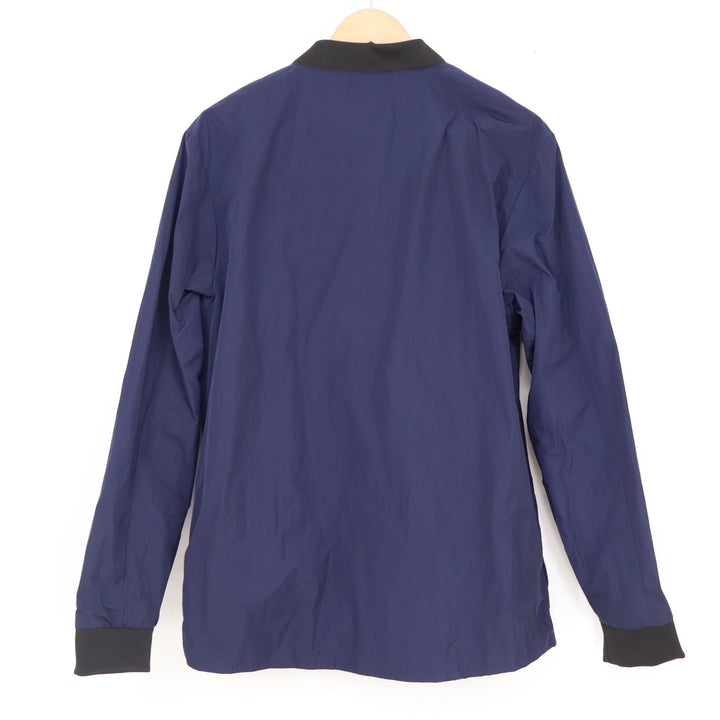 HM Mens Navy Blue Lightweight Bomber Jacket Full Zip Ribbed Trim Size M