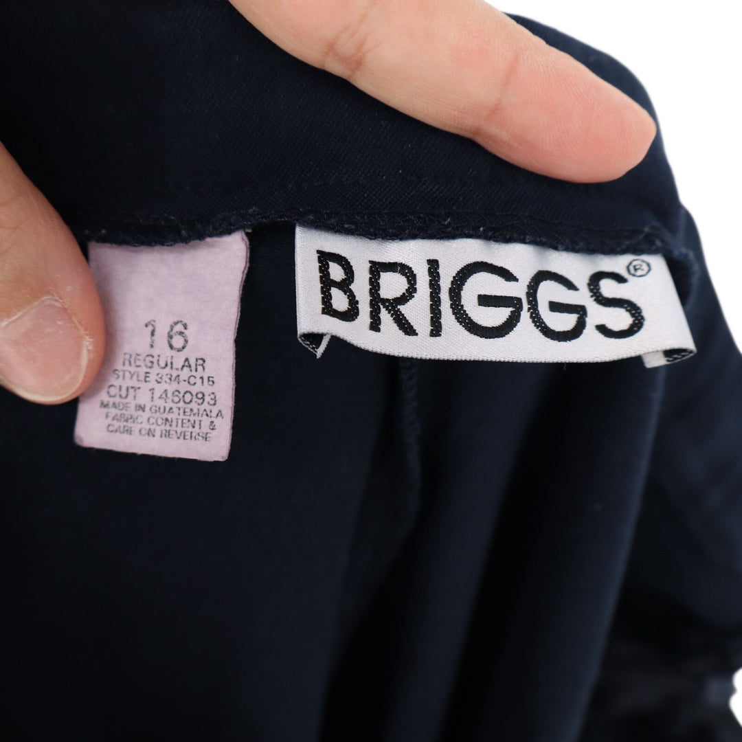 Briggs New York Ankle Pants Womens 16 Navy Blue Stretch Side Zip Straight Leg