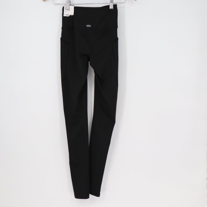 DSG Womens Activate 7/8 Leggings Pure Black White Stripe XS