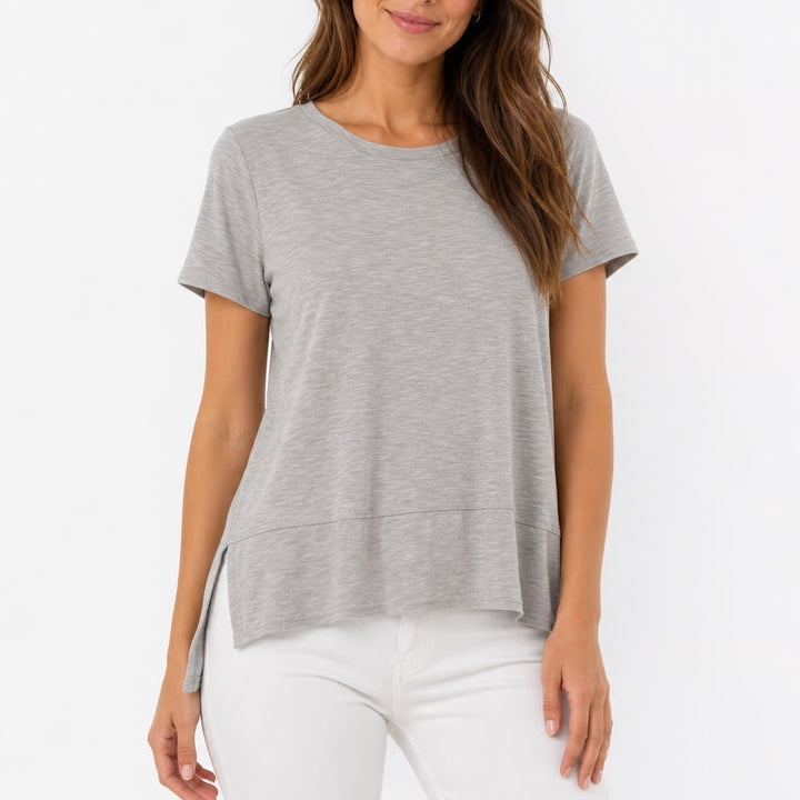 Green Envelope Los Angeles Grey Space Dye High-Low Tee L