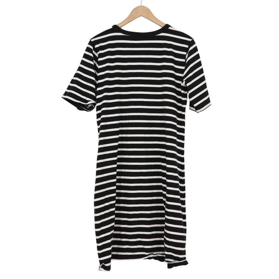 Old Navy Womens XL Tall Black White Striped Short Sleeve T-Shirt Dress Cotton