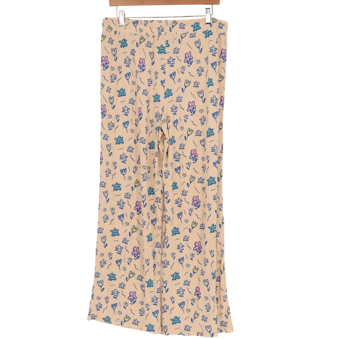 Honeydew Pajama Pants Women Large Cream Multi Floral Allover Print Rayon Stretch