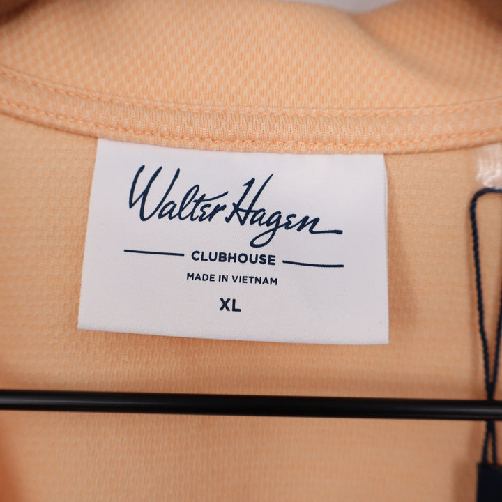 Walter Hagen Clubhouse Scallop Sleeveless Polo Peach Fuzz XL
