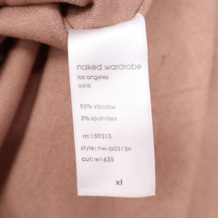 Naked Wardrobe Mauve Brown Turtleneck Long Sleeve Bodice XL