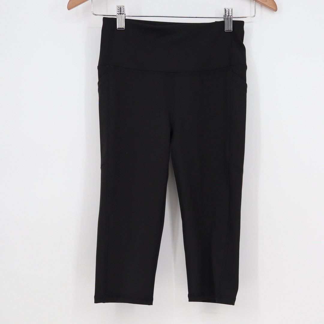 DSG Womens Momentum Crop Leggings Pure Black XS High Rise Pockets