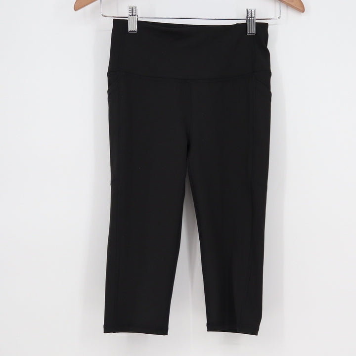 DSG Womens Momentum Crop Leggings Pure Black XS High Rise Pockets