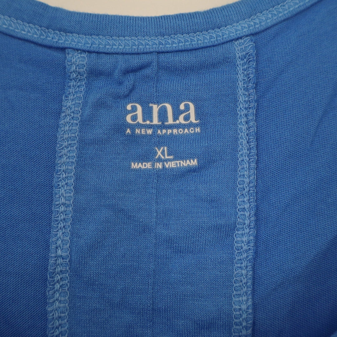 ana A New Approach Blue Tie Dye Ombre Side Knot Tank Top XL Sleeveless Boho