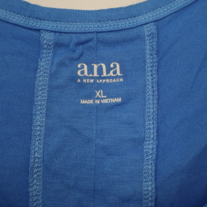 ana A New Approach Blue Tie Dye Ombre Side Knot Tank Top XL Sleeveless Boho