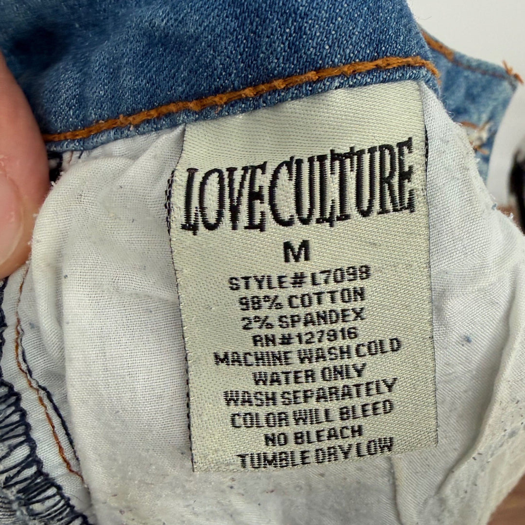 Love Culture Jeans Distressed Denim Cutoff Shorts Blue Size M