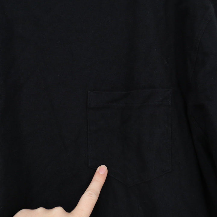 American Giant Mens Pocket T Shirt Black XXL Cotton Made in USA Crew Neck Casual