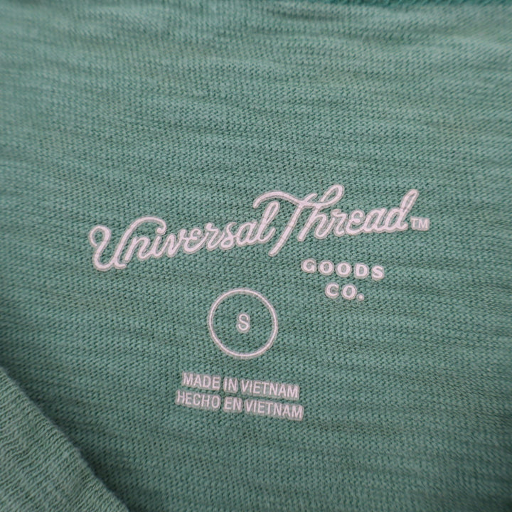 Universal Thread Tank Top Womens S Green Cotton V-Neck Spaghetti Straps Pullover