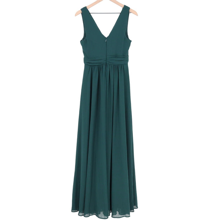 Lulus Forest Green Surplice Sleeveless Chiffon Maxi Dress Medium 6301
