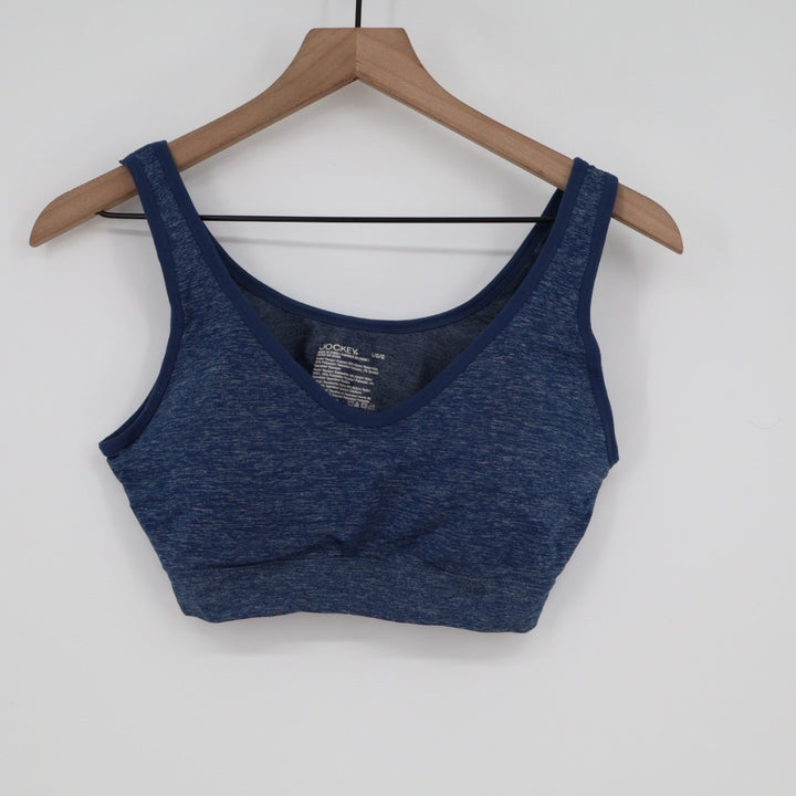 Jockey Seamfree Back Smoothing Bralette Bra Women L Navy Stretch Padded Wireless