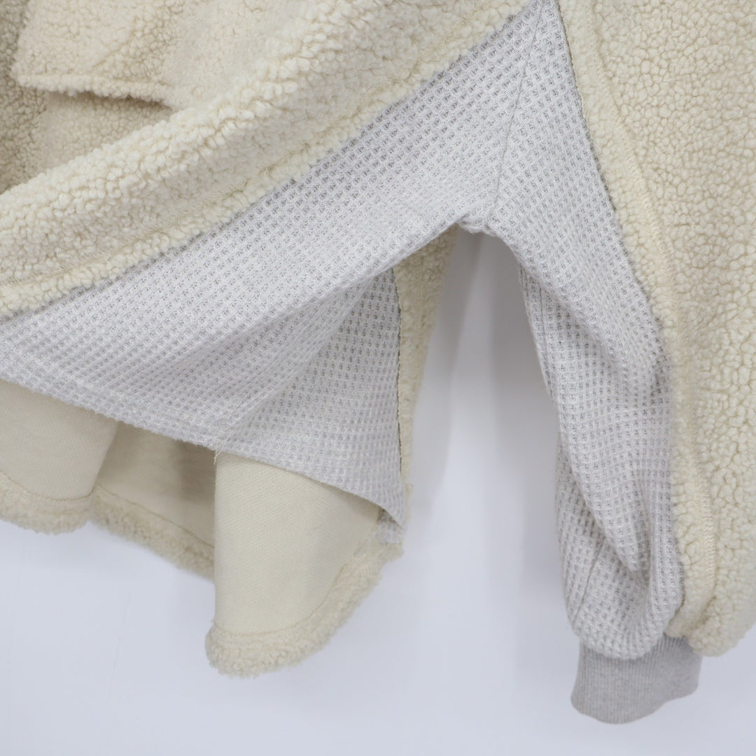 Blueb. Sherpa Jacket Womens Medium Ivory Half Zip Raglan Long Sleeve Mock Neck