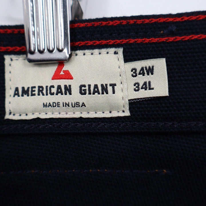 American Giant The Roughneck Pant Made In USA Size 34X34 Navy Blue