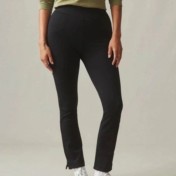 American Giant Ponte Kick Flare Pants Womens 2 Black Stretch Cropped Streetwear