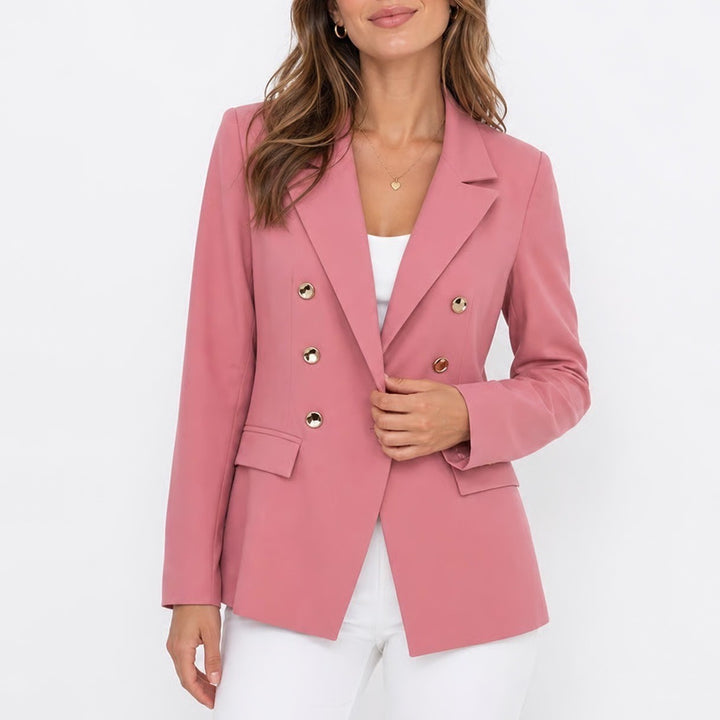 SHEIN Pink Double Breasted Gold Button Blazer Jacket Size L
