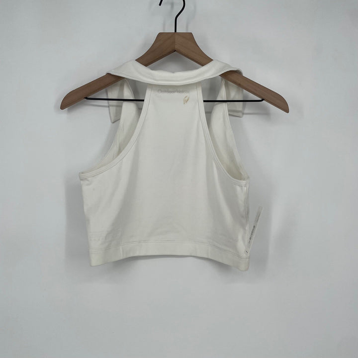 Outdoor Voices Warmup Collared Crop Top White Athletic Athleisure Size S