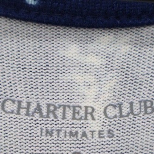 Charter Club Intimates Navy Blue Tree Print Long Sleeve Sleepshirt Large NEW