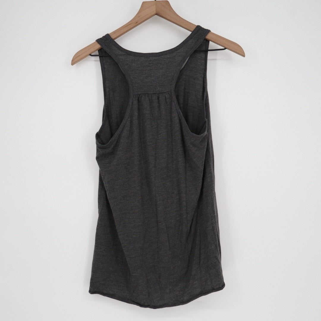 Epic MMA Gear Tank Top Womens L Charcoal Gray Stretch Pleated Racerback Workout
