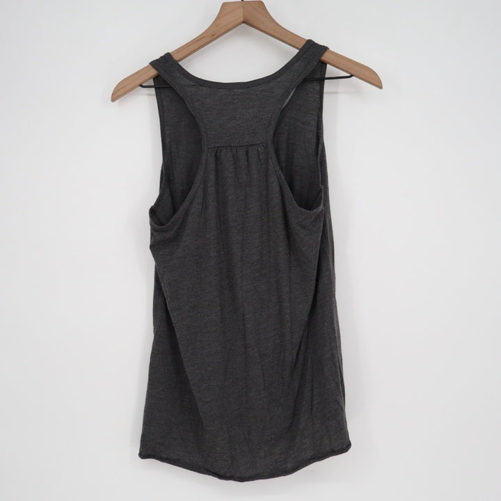 Epic MMA Gear Tank Top Womens L Charcoal Gray Stretch Pleated Racerback Workout