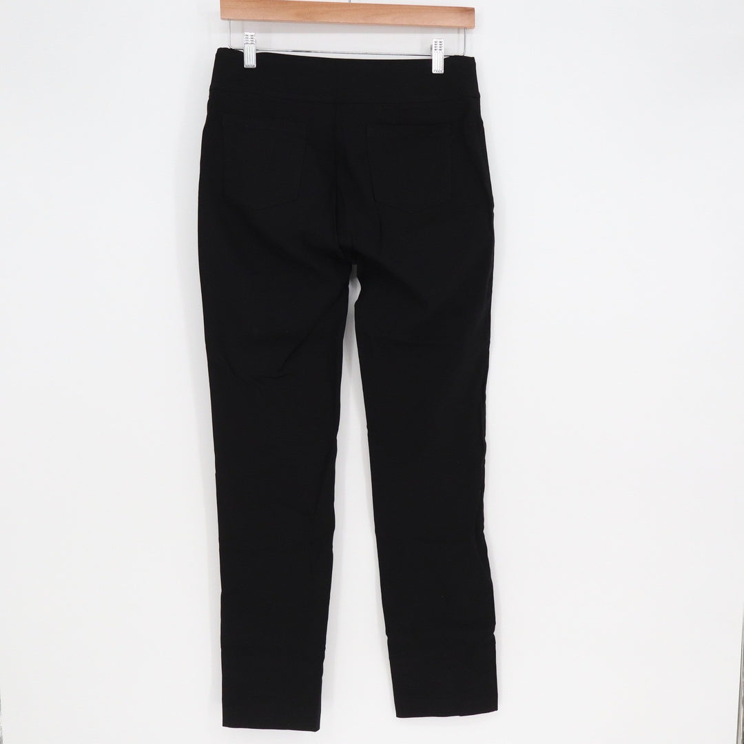 Black Stretch Pull On Straight Leg Pants Workwear Trousers Size 8 SKU 13981