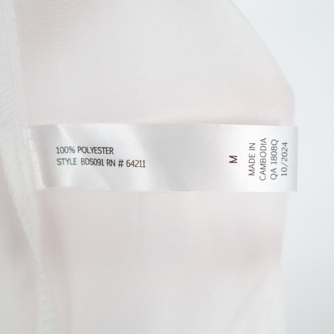 Linea Donatella Bride Satin Intimates Sleep Shorts Womens M White Elastic Waist