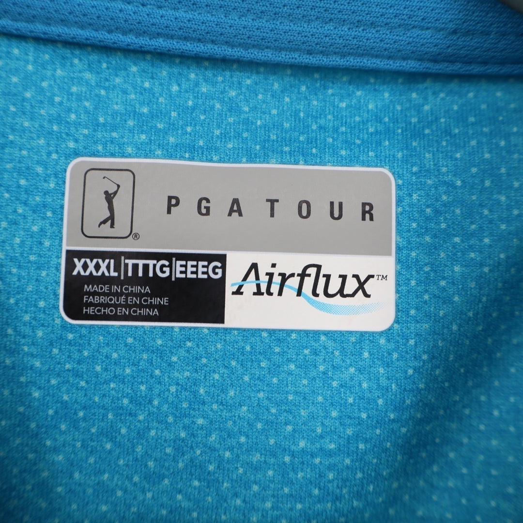 PGA TOUR Airflux Polo Shirt Mens 3XL Blue Short Sleeve Collar Golf Performance
