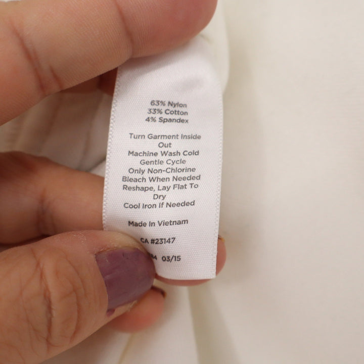 Talbots Dalton White Slim Straight Leg Pants Size 12 Stretch Cotton Nylon