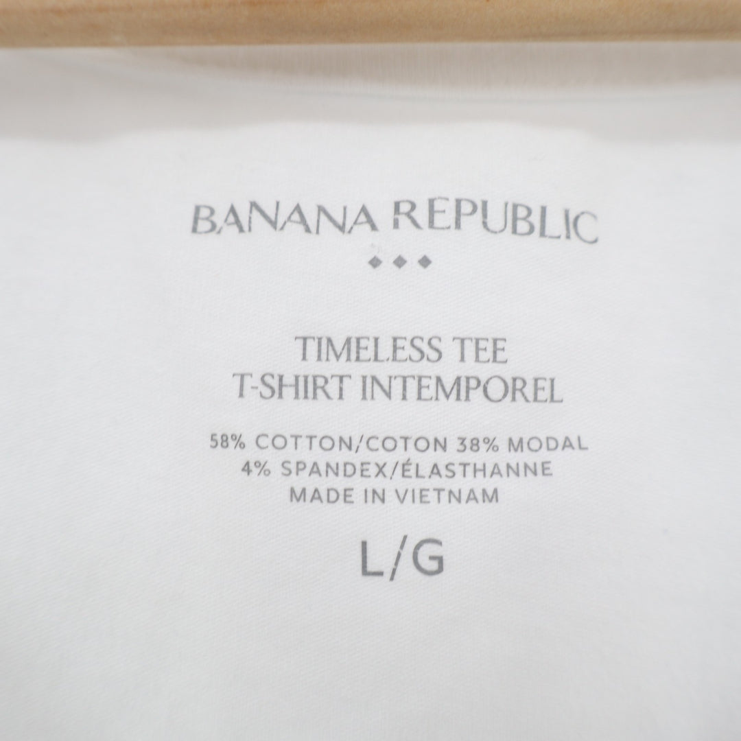 Banana Republic Timeless T-Shirt Intemporel Women Large White Crew Neck Pullover