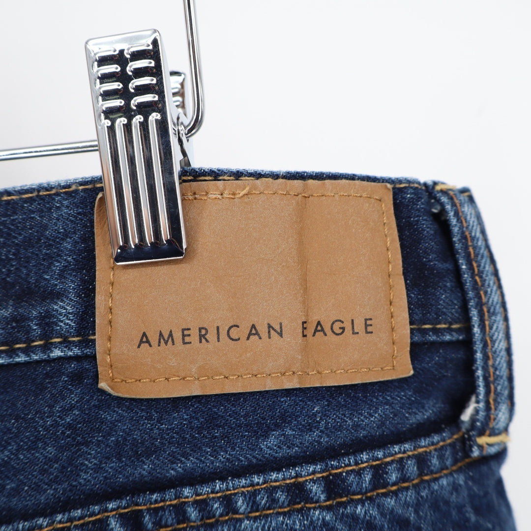 American Eagle Mens Dark Wash Straight Leg Jeans 33x32 Blue Cotton