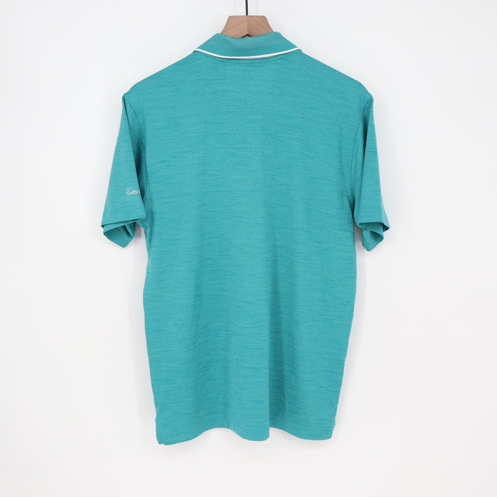 Walter Hagen Mens P11 Birdseye Athletic Fit Polo Shirt Aqua Blue Heather Small