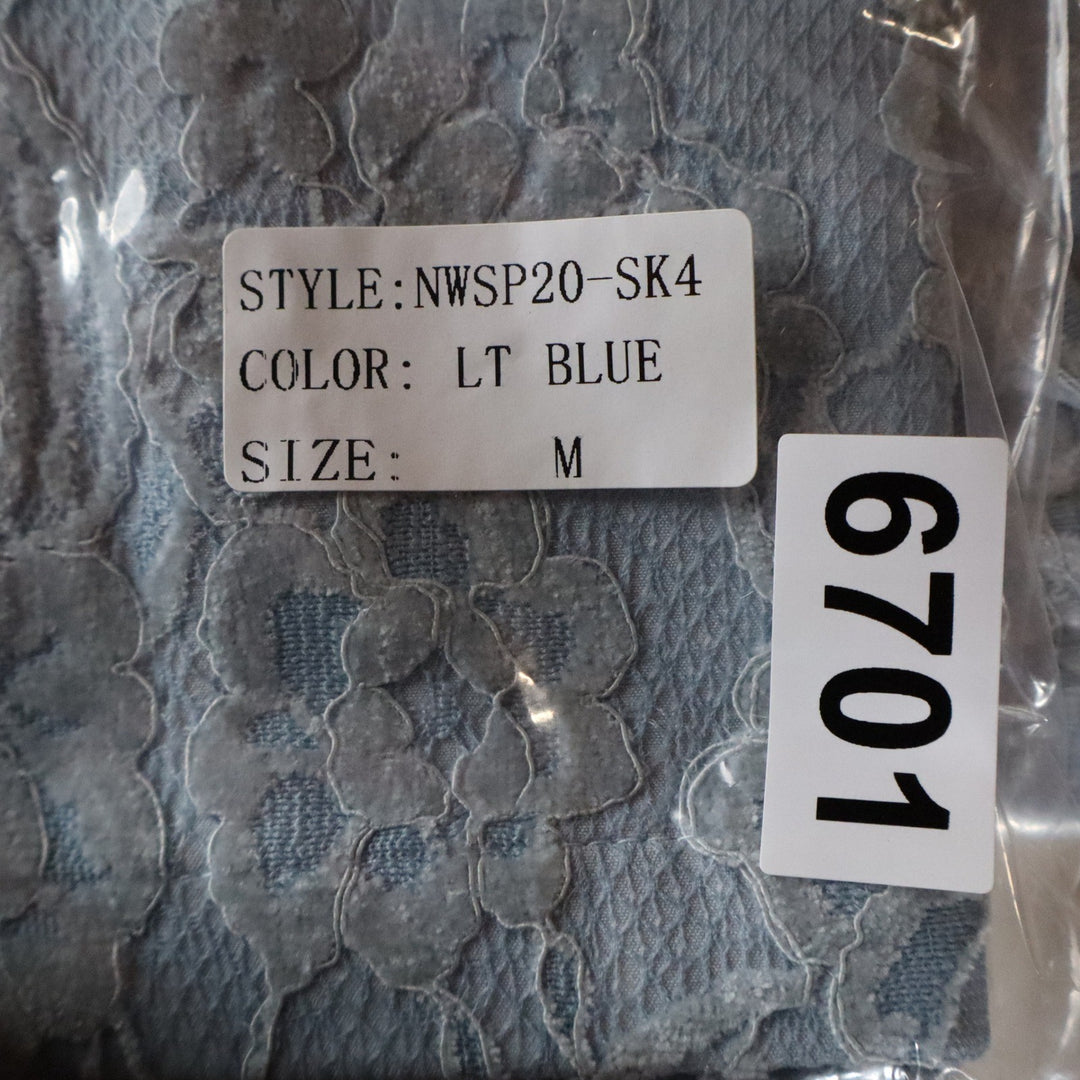 Naked Wardrobe Statement Light Blue Lace Mini Skirt Womens Medium
