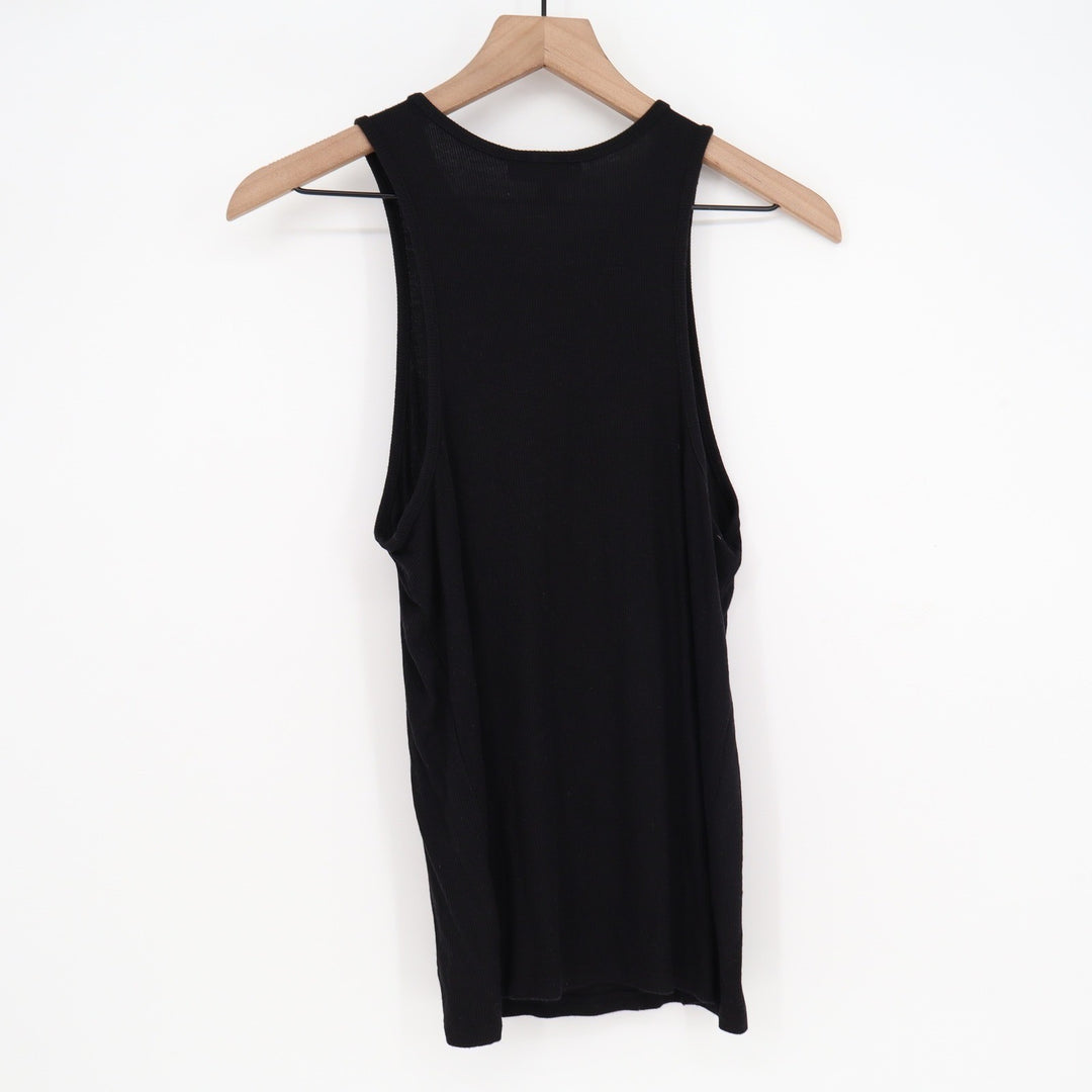 Prologue Womens Black Ribbed Tank Top High Neck Sleeveless Slim Fit Medium