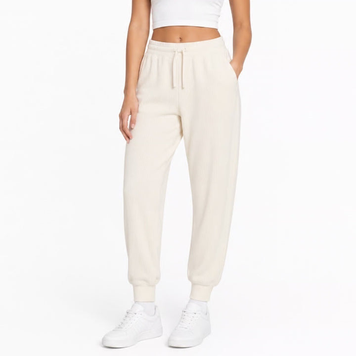 DSG So Soft Ottoman Jogger Womens XS Light Cream High Rise Ribbed Sweatpants NEW