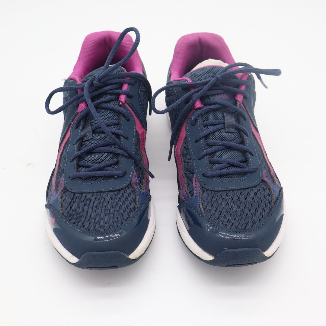 Ryka Dash 3 Womens Walking Shoes Navy Blue Pink Mesh Leather Sneakers 10M