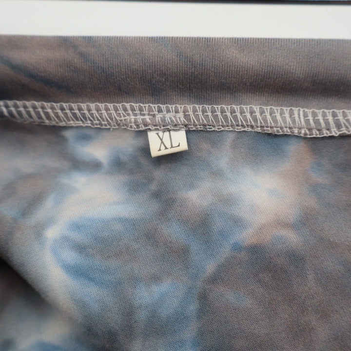 Tie Dye One Piece Jumpsuit Lounge Pajama Pants XL Grey Blue