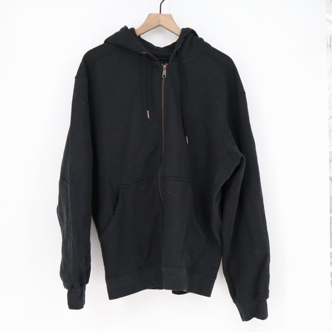 American Giant Classic Hoodie Men Large Black Cotton Full Zip Fleece Long Sleeve