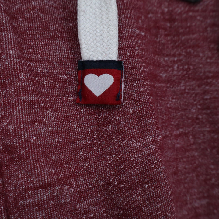 Cali Love Heritage California Zip Up Hoodie Burgundy Red Marl Graphic Large