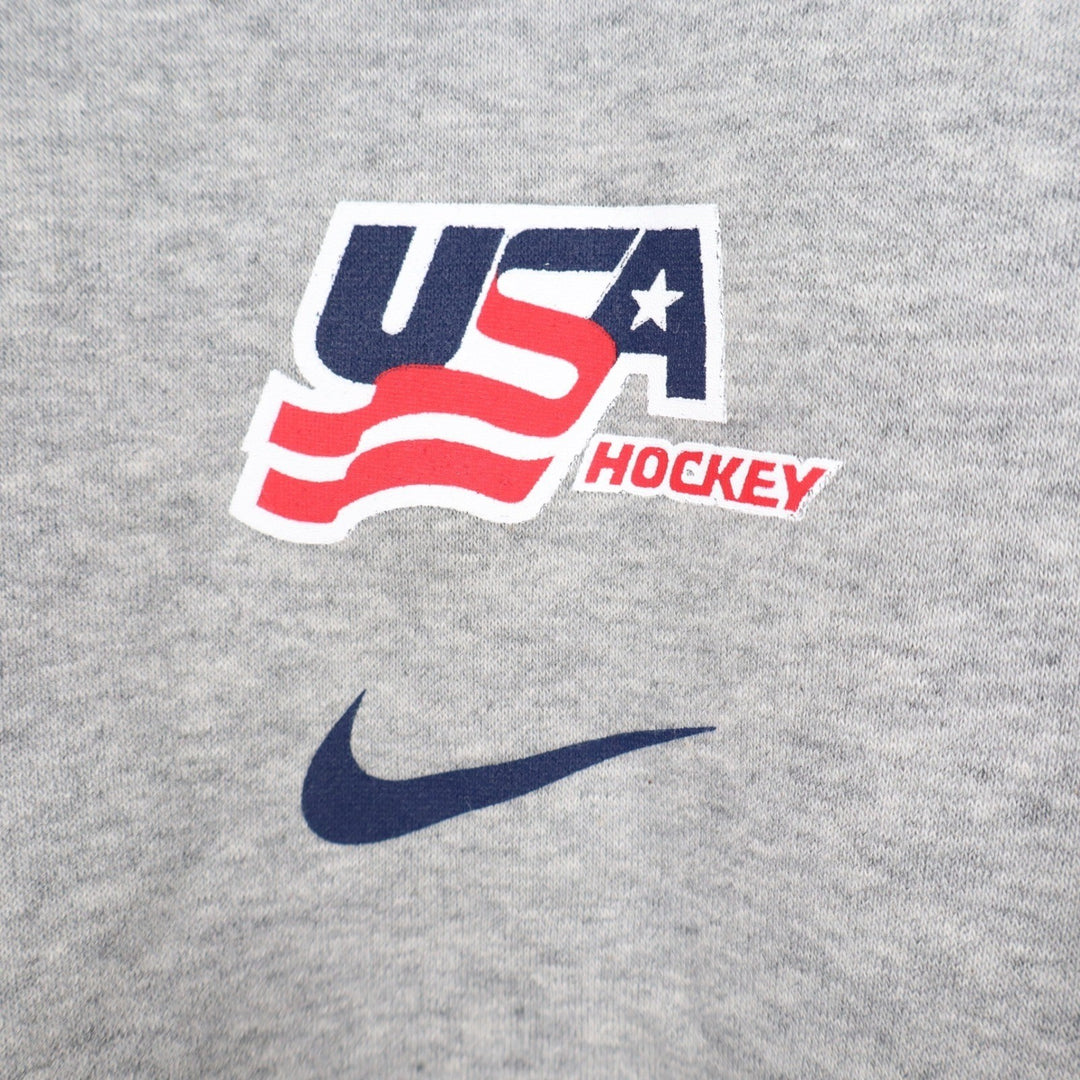 Nike Women Phoenix Crop Quarter Zip USA Hockey Sweatshirt Grey Large