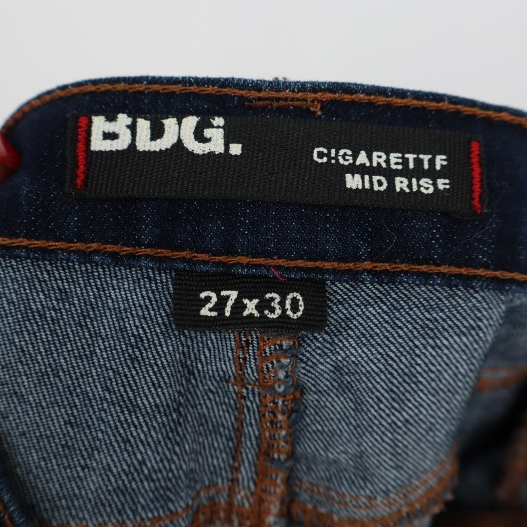 BDG Cigarette Jeans Womens 27x30 Blue Denim Cotton Stretch Dark Wash Mid Rise