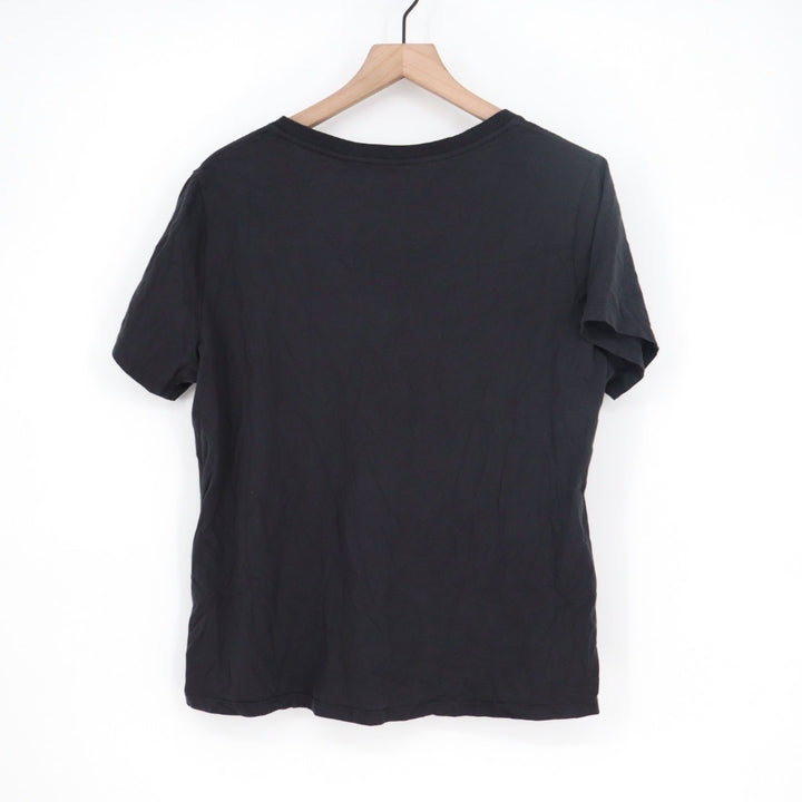 American Giant Women's Black V Neck Short Sleeve T Shirt Made in USA XL