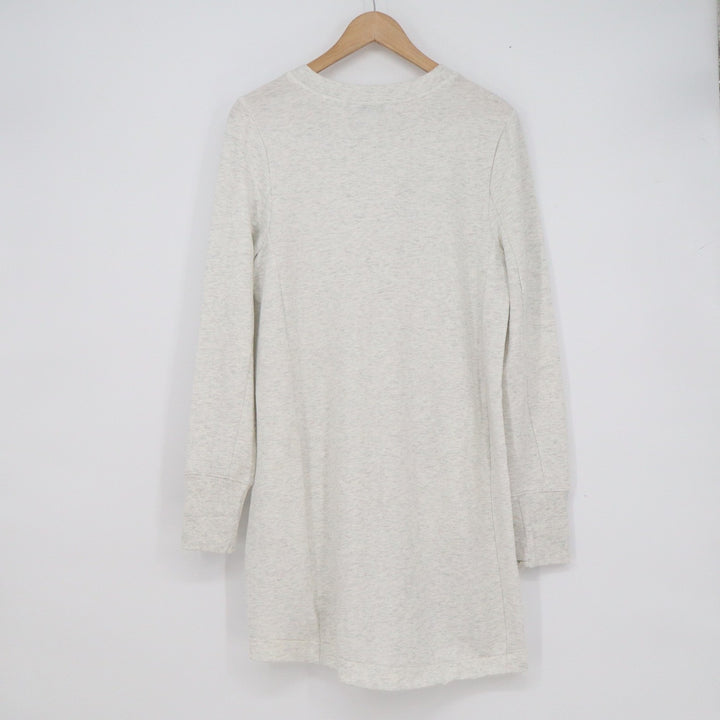 Athleta Womens Gray Heathered Tencel Lyocell Sweatshirt Dress Zip Pockets Size M