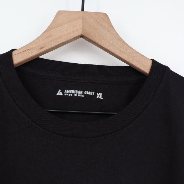 American Giant Black Crew Neck T Shirt XL Made in USA Cotton Short Sleeve