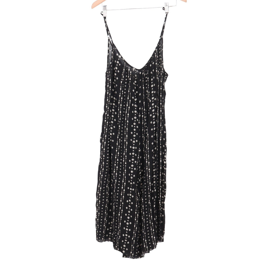 Hem & Thread Black White Geometric Print Spaghetti Strap Romper L4777 Small